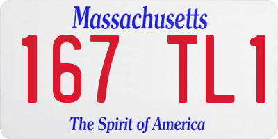 MA license plate 167TL1