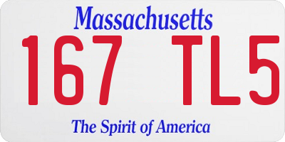 MA license plate 167TL5