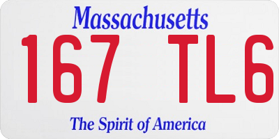 MA license plate 167TL6