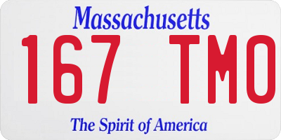 MA license plate 167TM0