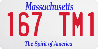MA license plate 167TM1