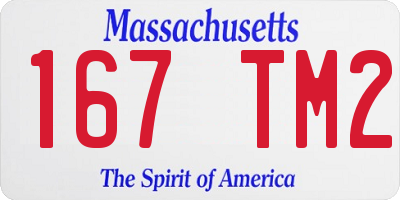 MA license plate 167TM2