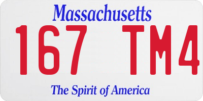 MA license plate 167TM4