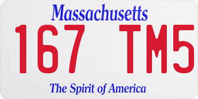 MA license plate 167TM5