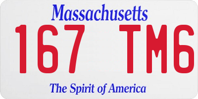 MA license plate 167TM6