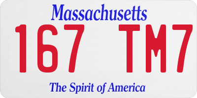 MA license plate 167TM7