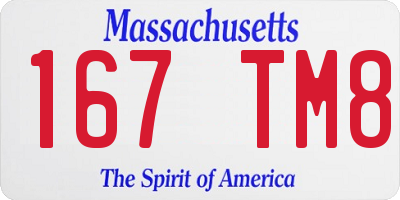 MA license plate 167TM8