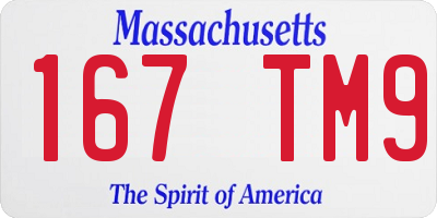 MA license plate 167TM9