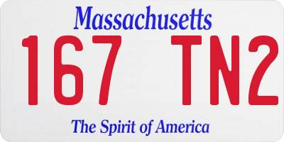MA license plate 167TN2