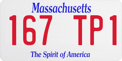 MA license plate 167TP1