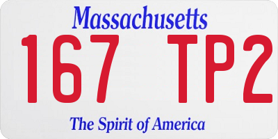 MA license plate 167TP2