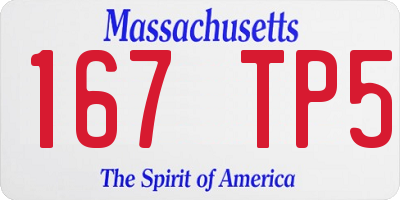 MA license plate 167TP5
