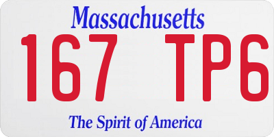 MA license plate 167TP6