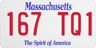 MA license plate 167TQ1