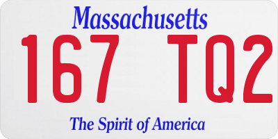 MA license plate 167TQ2