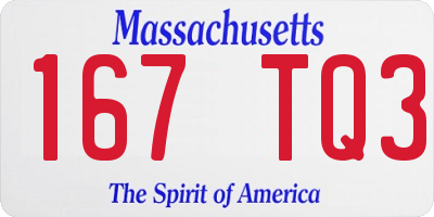 MA license plate 167TQ3