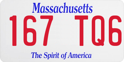 MA license plate 167TQ6