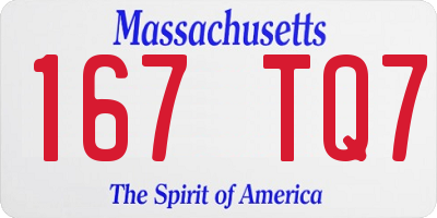 MA license plate 167TQ7