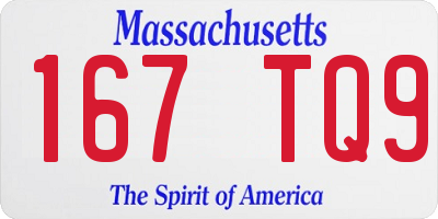 MA license plate 167TQ9