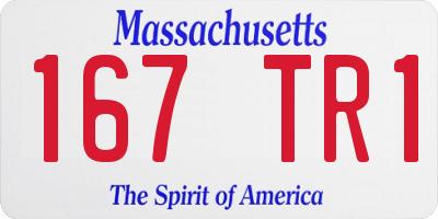 MA license plate 167TR1