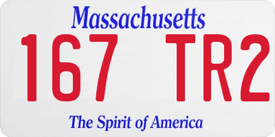MA license plate 167TR2