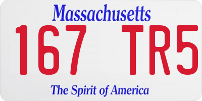MA license plate 167TR5