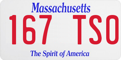 MA license plate 167TS0