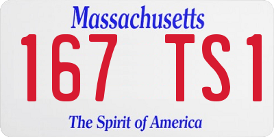 MA license plate 167TS1