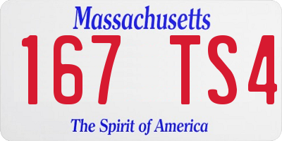 MA license plate 167TS4