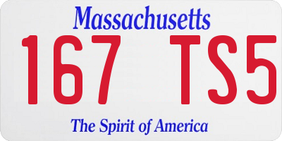 MA license plate 167TS5