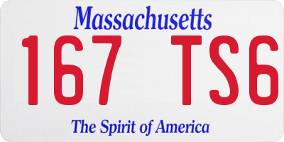 MA license plate 167TS6