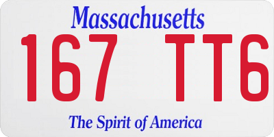 MA license plate 167TT6