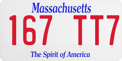 MA license plate 167TT7
