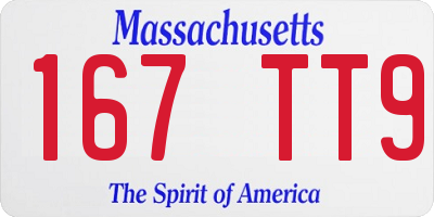 MA license plate 167TT9