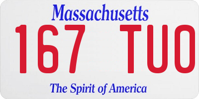 MA license plate 167TU0