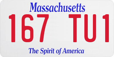 MA license plate 167TU1