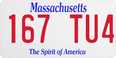 MA license plate 167TU4