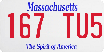 MA license plate 167TU5