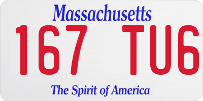 MA license plate 167TU6