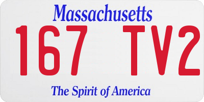 MA license plate 167TV2