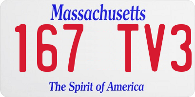 MA license plate 167TV3