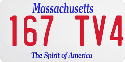 MA license plate 167TV4