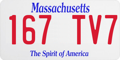 MA license plate 167TV7