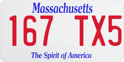 MA license plate 167TX5