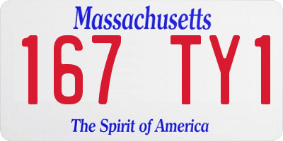 MA license plate 167TY1