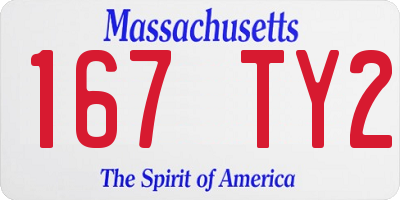 MA license plate 167TY2
