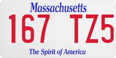 MA license plate 167TZ5
