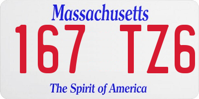 MA license plate 167TZ6