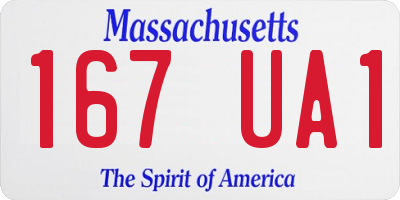 MA license plate 167UA1