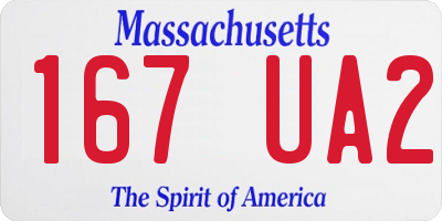 MA license plate 167UA2